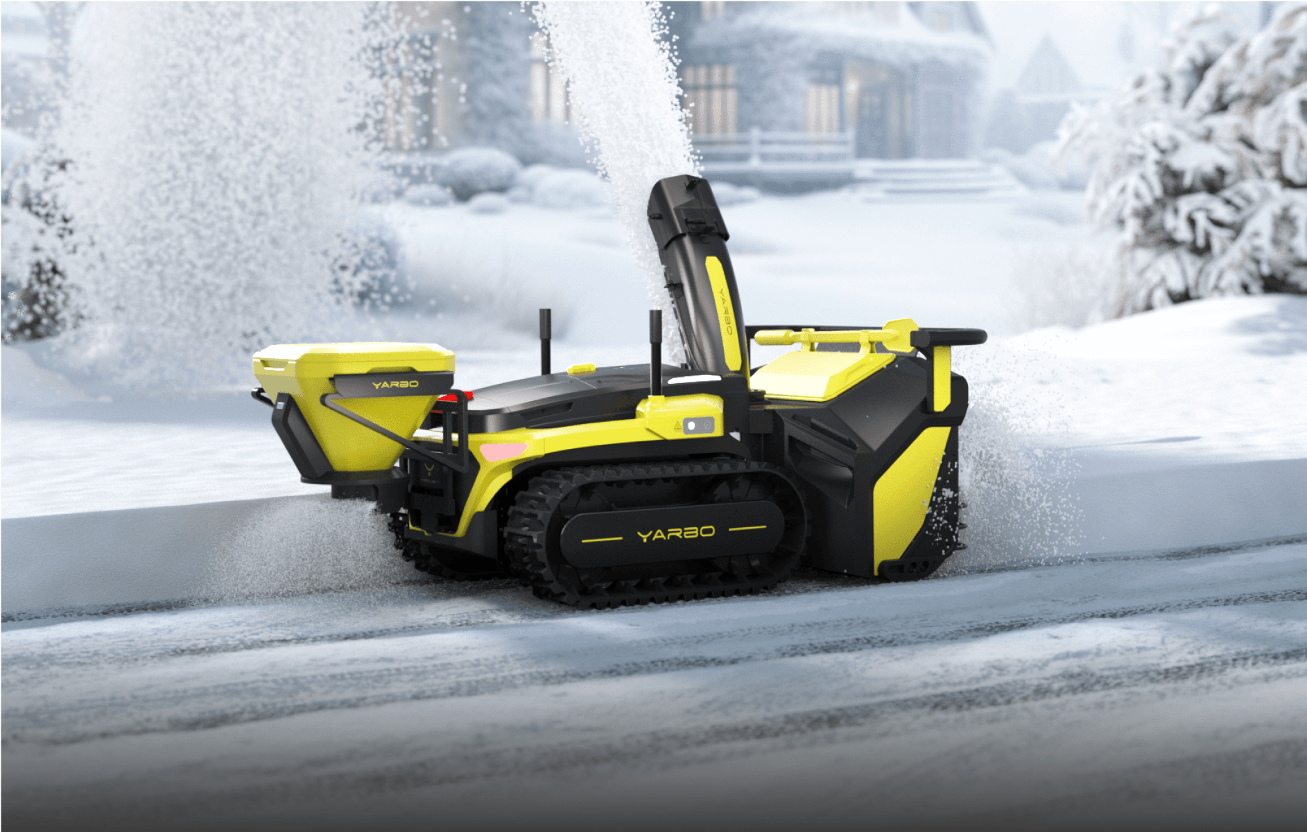 Autonomous snowblower Yarbo blowing snow