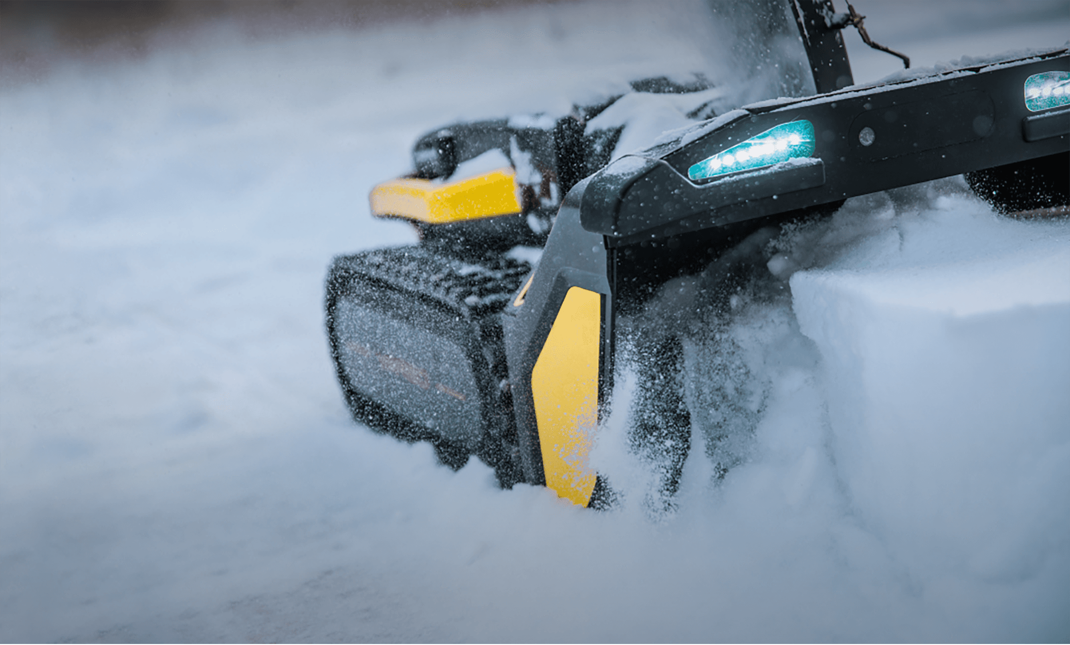 Yarbo snow blower blowing snow