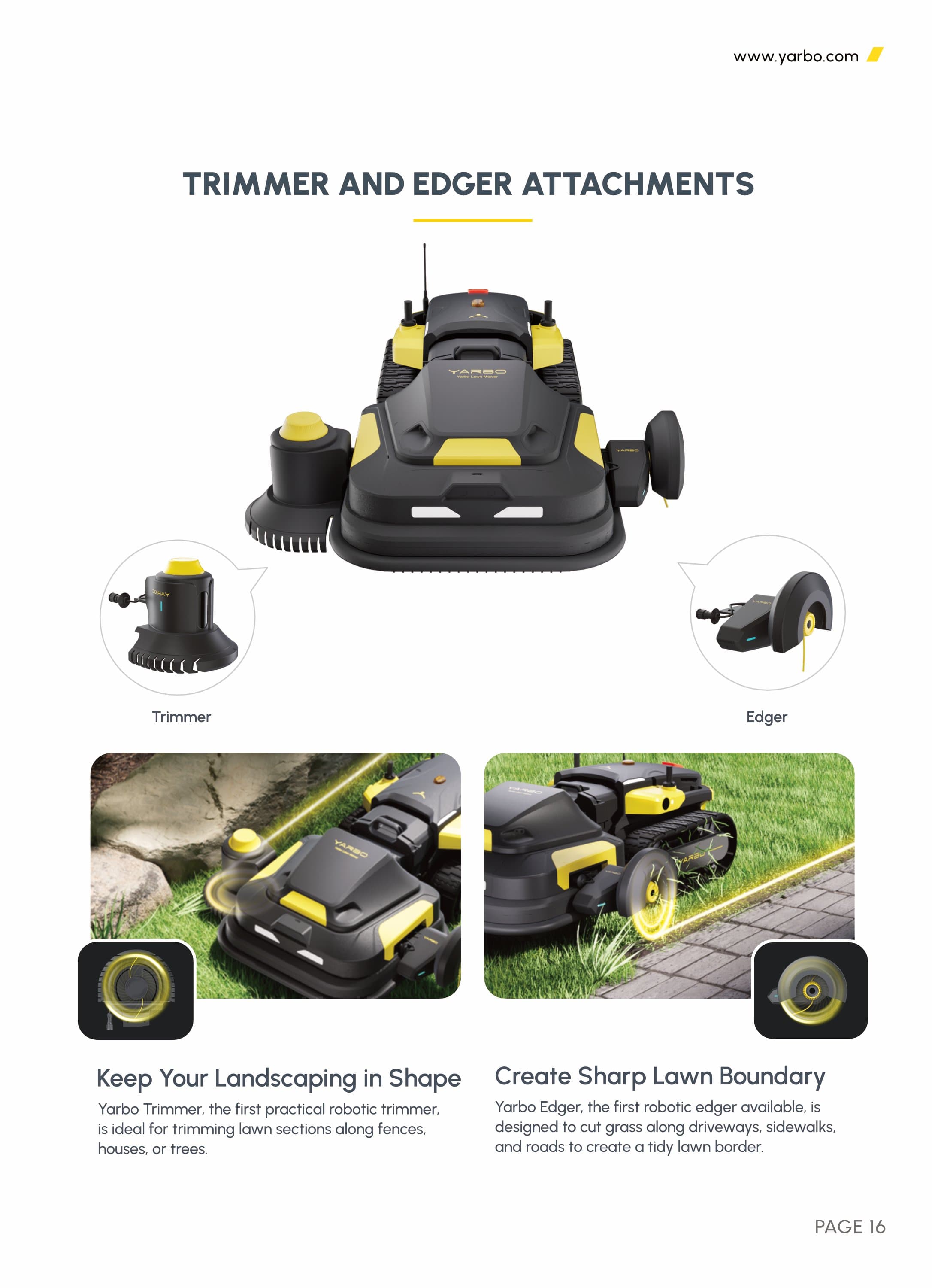 Yarbo trimmer and edger attachment